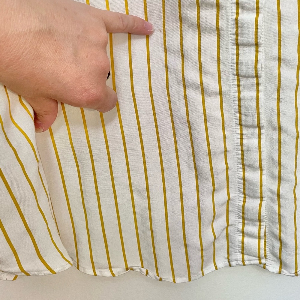 H&M Vintage Feel Mustard Stripe Button Down Shirt - Picture 6 of 7